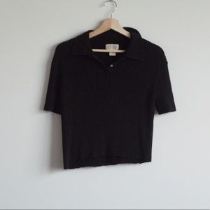 cropped collared shirt